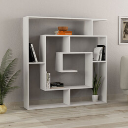 Βιβλιοθήκη Μελαμίνης Labirent Megapap Χρώμα Λευκό 125x22x129εκ.