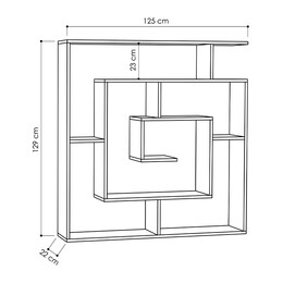 Βιβλιοθήκη Μελαμίνης Labirent Megapap Χρώμα Λευκό 125x22x129εκ.
