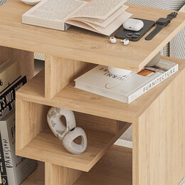 Βοηθητικό Τραπεζάκι Labirent Megapap από Μελαμίνη Χρώμα Φυσικό Οξιάς 54x40x45εκ.