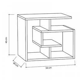 Βοηθητικό Τραπεζάκι Labirent Megapap από Μελαμίνη Χρώμα Φυσικό Οξιάς 54x40x45εκ.
