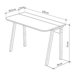 Γραφείο Εργασίας Luton Megapap από Μελαμίνη Χρώμα Γκρι Ρετρό/λευκό 120x60x75εκ.