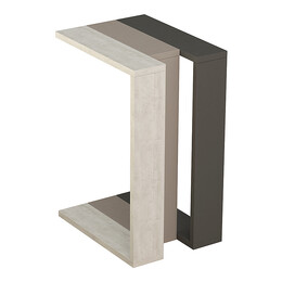 Τραπεζάκι Βοηθητικό Muju Megapap Μελαμίνης Ανοιχτή Μόκα/λευκό Αντικέ/ανθρακί 30x40x57εκ.