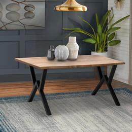 Τραπέζι Walter Megapap mdf - Μεταλλικό Χρώμα Ακακίας 140x80x75εκ.