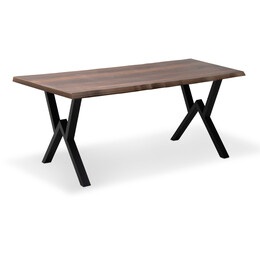 Τραπέζι Walter Megapap mdf - Μεταλλικό Χρώμα Καρυδί 140x80x75εκ.