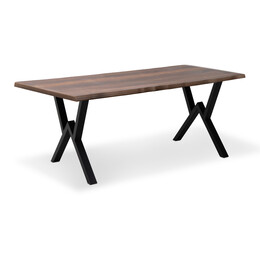 Τραπέζι Walter Megapap mdf - Μεταλλικό Χρώμα Καρυδί 160x80x75εκ.