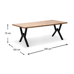 Τραπέζι Walter Megapap mdf - Μεταλλικό Χρώμα Ακακίας 200x100x75εκ.