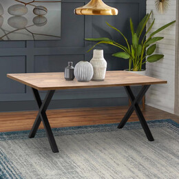 Τραπέζι Jeremy Megapap mdf - Μεταλλικό Χρώμα Ακακίας 140x80x75εκ.