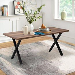 Τραπέζι Jeremy Megapap mdf - Μεταλλικό Χρώμα Καρυδί 160x80x75εκ.