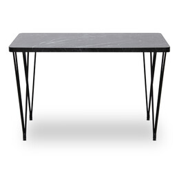 Τραπέζι Roger Megapap mdf - Μεταλλικό Χρώμα Μαύρο εφέ Μαρμάρου 120x70x75εκ.