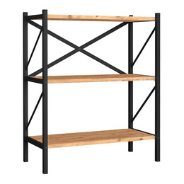 Βιβλιοθήκη Jocasta Megapap Μεταλλική - Μελαμίνης Χρώμα Pine oak 66x34x85εκ.