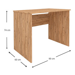 Γραφείο Εργασίας Kalen Megapap από Μελαμίνη Χρώμα Pine oak 90x60x74εκ.