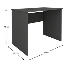 Γραφείο Εργασίας Kalen Megapap από Μελαμίνη Χρώμα Ανθρακί 90x60x74εκ.