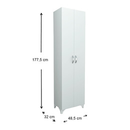 Ντουλάπα - Παπουτσοθήκη Μελαμίνης Lilly Megapap Χρώμα Λευκό 49x32x178εκ.