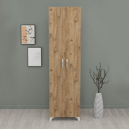 Ντουλάπα - Παπουτσοθήκη Μελαμίνης Lilly Megapap Χρώμα Pine oak 49x32x178εκ.