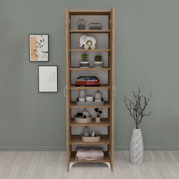 Ντουλάπα - Παπουτσοθήκη Μελαμίνης Lilly Megapap Χρώμα Pine oak 49x32x178εκ.