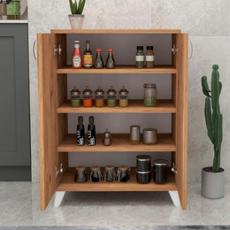 Ντουλάπι Κουζίνας/μπάνιου - Παπουτσοθήκη Μελαμίνης Lilly Megapap Χρώμα Pine oak 72x32,5x88εκ.