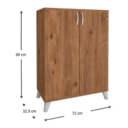 Ντουλάπι Κουζίνας/μπάνιου - Παπουτσοθήκη Μελαμίνης Lilly Megapap Χρώμα Pine oak 72x32,5x88εκ.