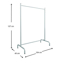 Επιδαπέδια Κρεμάστρα Silman Megapap Μεταλλική Χρώμα Λευκό 104x48x137εκ.