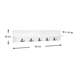 Κρεμάστρα Τοίχου Kery Megapap από Μελαμίνη Χρώμα Λευκό 80x11x18εκ.