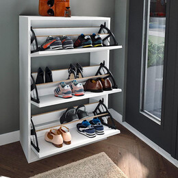 Παπουτσοθήκη Μελαμίνης Nave Megapap 18 Ζευγών Χρώμα Λευκό 73,6x24x110εκ.