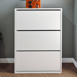 Παπουτσοθήκη Μελαμίνης Nave Megapap 18 Ζευγών Χρώμα Λευκό 73,6x24x110εκ.