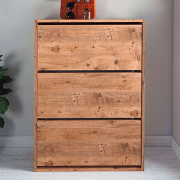 Παπουτσοθήκη Μελαμίνης Nave Megapap 18 Ζευγών Χρώμα Pine oak 73,6x24x110εκ.