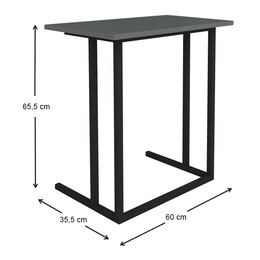 Βοηθητικό Τραπεζάκι Jango Megapap Μεταλλικό - Μελαμίνης Χρώμα Μαύρο - Ανθρακί 60x35,5x65,5εκ.