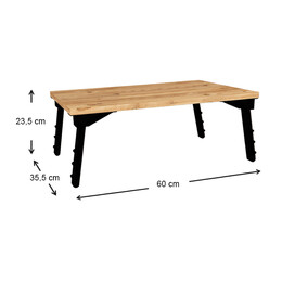 Τραπεζάκι Laptop Sidon Megapap από Μελαμίνη Χρώμα Pine oak 60x35,5x23,5εκ.