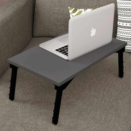 Τραπεζάκι Laptop Sidon Megapap από Μελαμίνη Χρώμα Ανθρακί 60x35,5x23,5εκ.