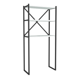 Έπιπλο Πλυντηρίου Mindy Megapap Μεταλλικό - Μελαμίνης Χρώμα Μαύρο - Λευκό 66x34x160εκ.