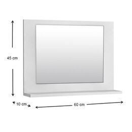 Καθρέφτης Μπάνιου Devlin Megapap από Μελαμίνη Χρώμα Λευκό 60x10x45εκ.