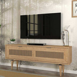 Έπιπλο Τηλεόρασης Sirona Megapap από Μελαμίνη Χρώμα Sapphire oak 140x30x55εκ.