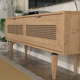 Έπιπλο Τηλεόρασης Sirona Megapap από Μελαμίνη Χρώμα Sapphire oak 140x30x55εκ.