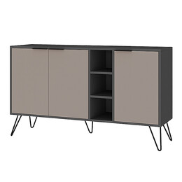 Μπουφές Μελαμίνης Clara Megapap Χρώμα Ανθρακί - Ανοιχτή Μόκα 142x35,6x83εκ.