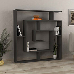 Βιβλιοθήκη Μελαμίνης Labirent Megapap Χρώμα Ανθρακί 125x22x129εκ.