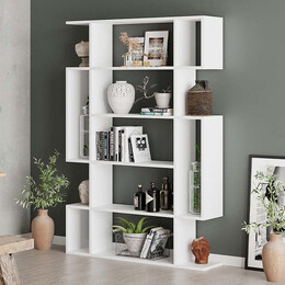 Βιβλιοθήκη Μελαμίνης Mito Megapap Χρώμα Λευκό 108x25x161εκ.