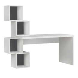 Γραφείο Εργασίας Balance Megapap από Μελαμίνη Χρώμα Λευκό 153,5x60x143εκ