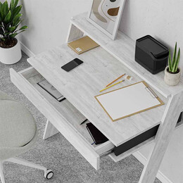 Γραφείο Εργασίας Cowork Megapap από Μελαμίνη Χρώμα Λευκό Αντικέ 94x50x91εκ.