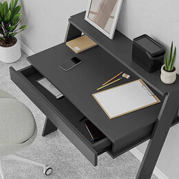 Γραφείο Εργασίας Cowork Megapap από Μελαμίνη Χρώμα Ανθρακί 94x50x91εκ.