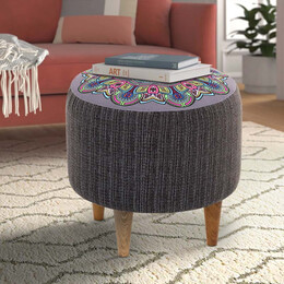 Σκαμπώ Enna Megapap Υφασμάτινο Χρώμα Γκρι 40x40x42εκ.