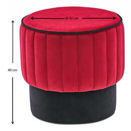 Σκαμπώ Rose Megapap Βελούδινο Χρώμα Κόκκινο 40x40x40εκ.