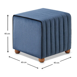 Σκαμπώ Mona Megapap Βελούδινο Χρώμα Μπλε 40x40x40εκ.