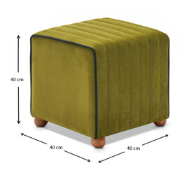 Σκαμπώ Mona Megapap Βελούδινο Χρώμα Πράσινο 40x40x40εκ.