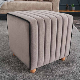 Σκαμπώ Mona Megapap Βελούδινο Χρώμα Γκρι 40x40x40εκ.