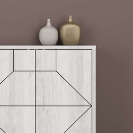 Μπουφές Μελαμίνης Dune Megapap Χρώμα Λευκό Αντικέ 184x35x77,4εκ.