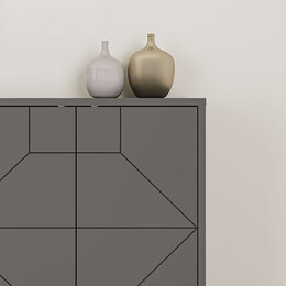 Μπουφές Μελαμίνης Dune Megapap Χρώμα Ανθρακί 184x35x77,4εκ.