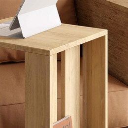 Τραπεζάκι Βοηθητικό edi Megapap Μελαμίνης Χρώμα Φυσικό Οξιάς 37x45x60εκ.
