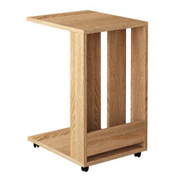 Τραπεζάκι Βοηθητικό edi Megapap Μελαμίνης Χρώμα Φυσικό Οξιάς 37x45x60εκ.