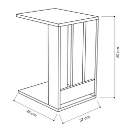 Τραπεζάκι Βοηθητικό edi Megapap Μελαμίνης Χρώμα Φυσικό Οξιάς 37x45x60εκ.