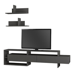 Έπιπλο Τηλεόρασης Gara Megapap από Μελαμίνη Χρώμα Ανθρακί 180x29,8x42εκ.